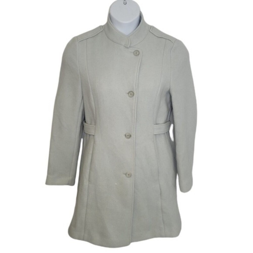 REISS light blue coat wool blend button up peacoat jacket Large